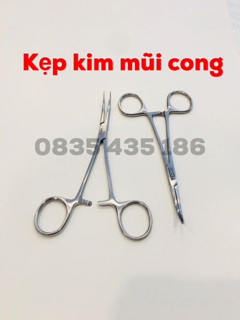 KẸP KIM MŨI CONG CÁN VÀNG CAO CẤP (Răng cưa)