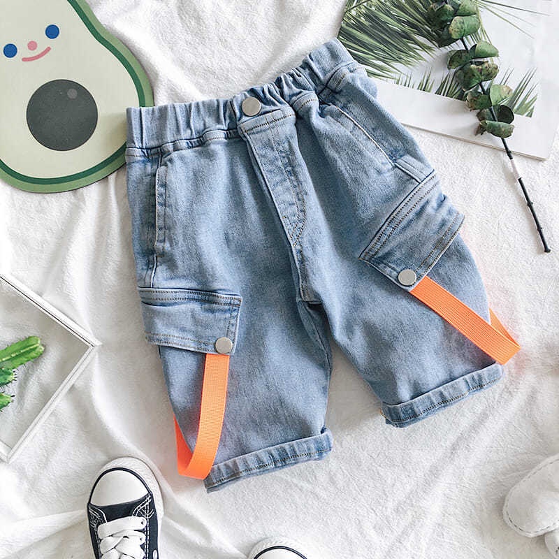 Quần Short Denim Cotton Nguyên Chất Phong Cách Mới 2022 Cho Bé Trai