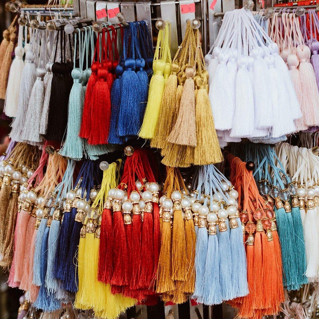 Cuộn dây tua rua nhiều màu sắc trang trí đầm/làm đồ thủ công DIY 10 yard
