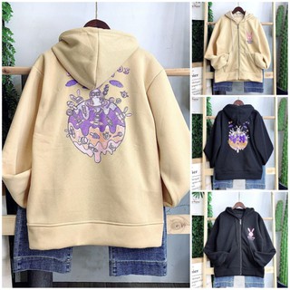 Áo Khoác Nỉ Hoodie Zip Unisex Candy Land Form Unisex Size L, XL - Chất vải nỉ mềm mịn (Ảnh Thật)