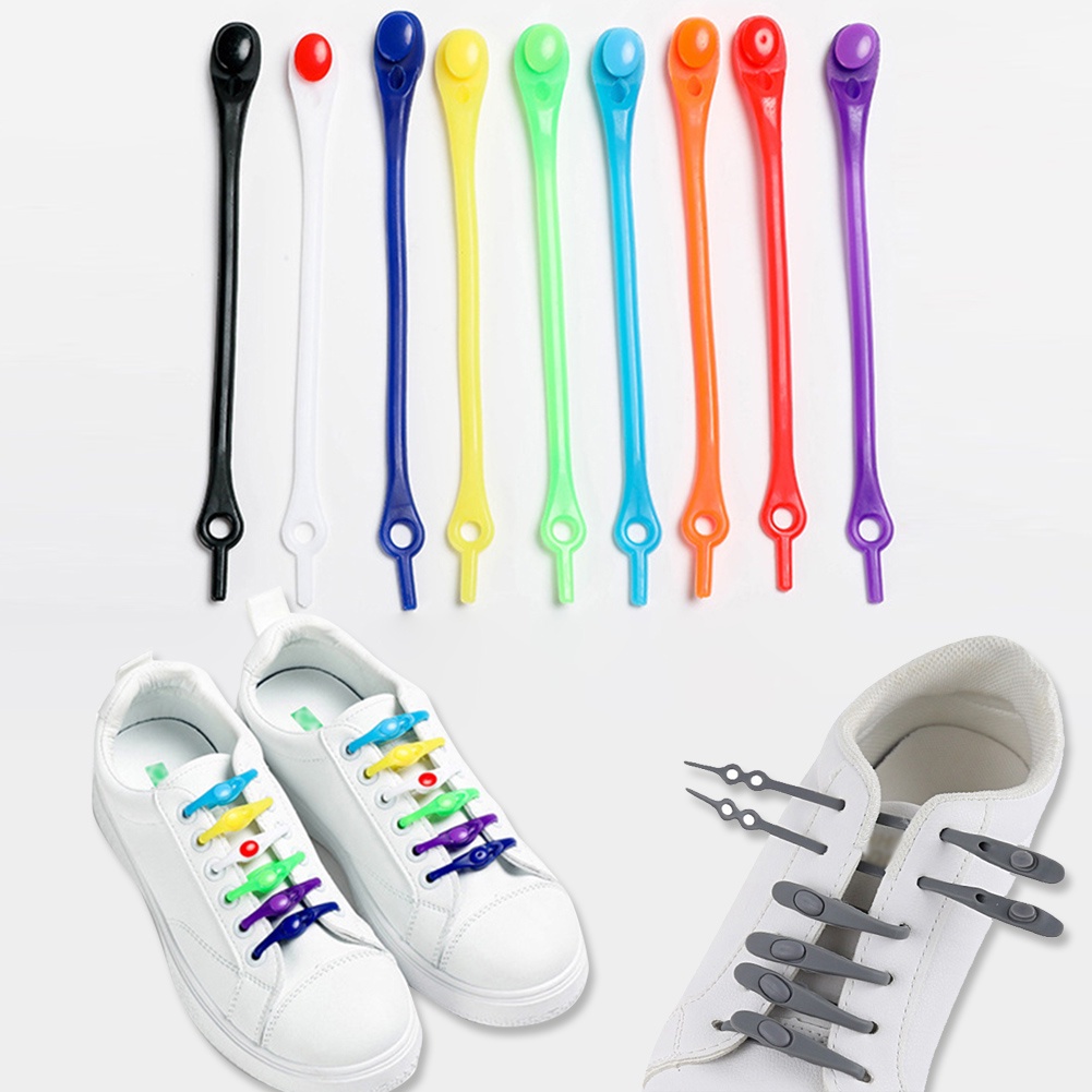 Dây Giày Thể Thao Bằng Cao Su Silicone Co Giãn Tốt Nhanh Khô Nhiều Màu Cho Nam Và Nữ