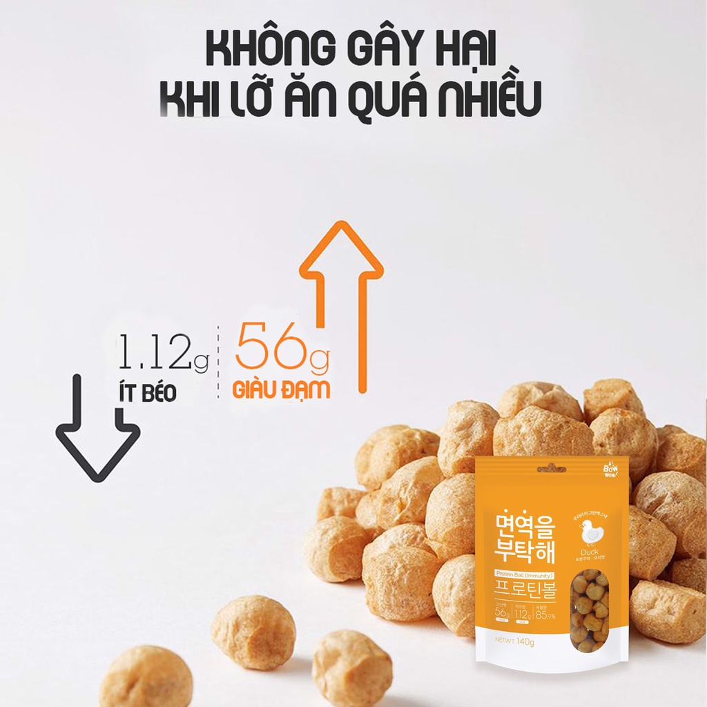 Thịt Viên Bowwow Cho Chó - Tăng Cường Hệ Miễn Dịch Protein Ball Immunity - Gói 140g - Bao Bì Chính Hãng