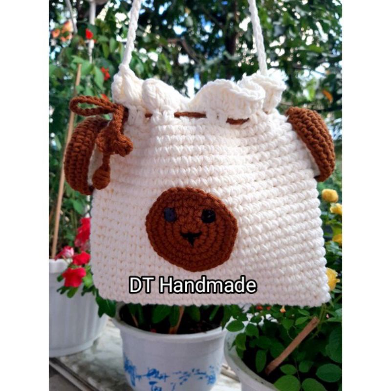 Túi Đeo Chéo- Túi Len Handmade Họa Tiết Dễ Thương