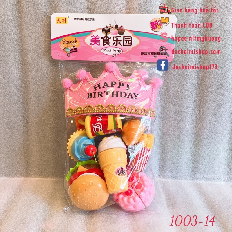 Túi Bánh Ngọt &amp; Vương miện Happy Birthday 1003-14