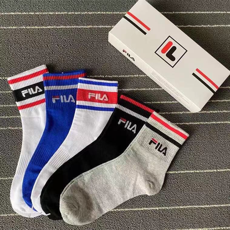 Fila Vớ Cotton Thoáng Khí Họa Tiết Kẻ Sọc Nhiều Màu Thời Trang Cho Nam Và Nữ