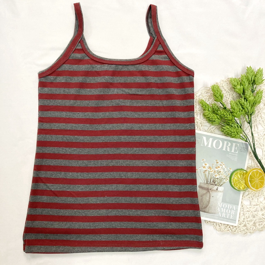 Áo 2 dây Thun Borip Sọc size đại từ 50-55kg - cho nữ - tuổi Teen - DÁNG ÔM - AO41