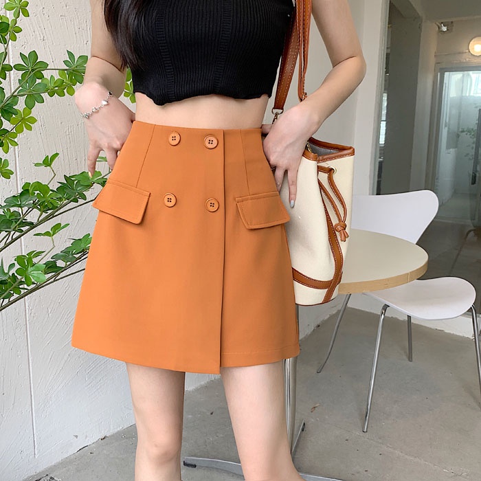 SUXI Chân Váy Chữ A Lưng Cao Màu Sắc Thời Trang Mùa Xuân Cho Nữ