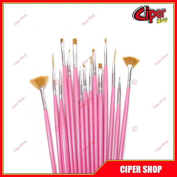 Bộ 15 cọ đắp bột móng tay