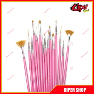 Bộ 15 cọ đắp bột móng tay