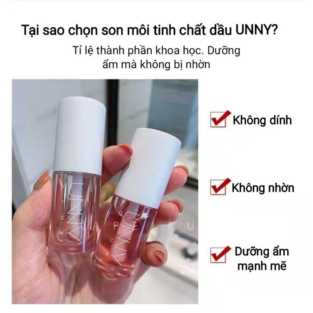 UNNY CLUB Son bóng dưỡng ẩm trong suốt làm mờ đường viền môi