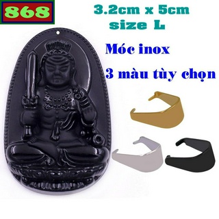 Mặt dây chuyền phật Bất động minh vương đá đen 5 cm METAEB2