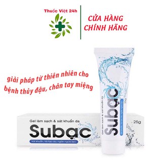 Gel Subạc - làm sạch, sát khuẩn, tái tạo da và ngăn ngừa sẹo Su Bạc 25g