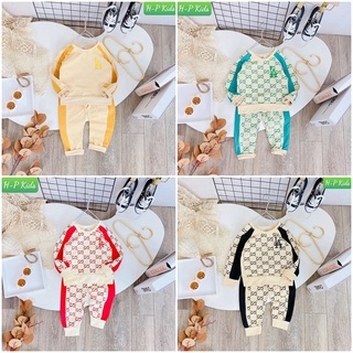 BỘ QUẦN ÁO THU ĐÔNG CHO BÉ TRAI BÉ GÁI THÊU  CHỮ LA CHO BÉ TRAI BÉ GÁI CHẤT COTTON MỀM ĐẸP