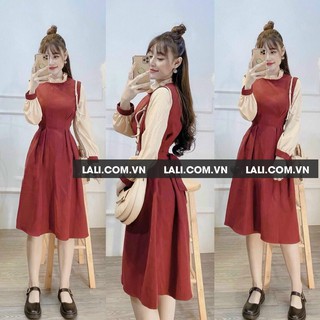 Đầm dáng xòe tay dài phồng lali nhd15