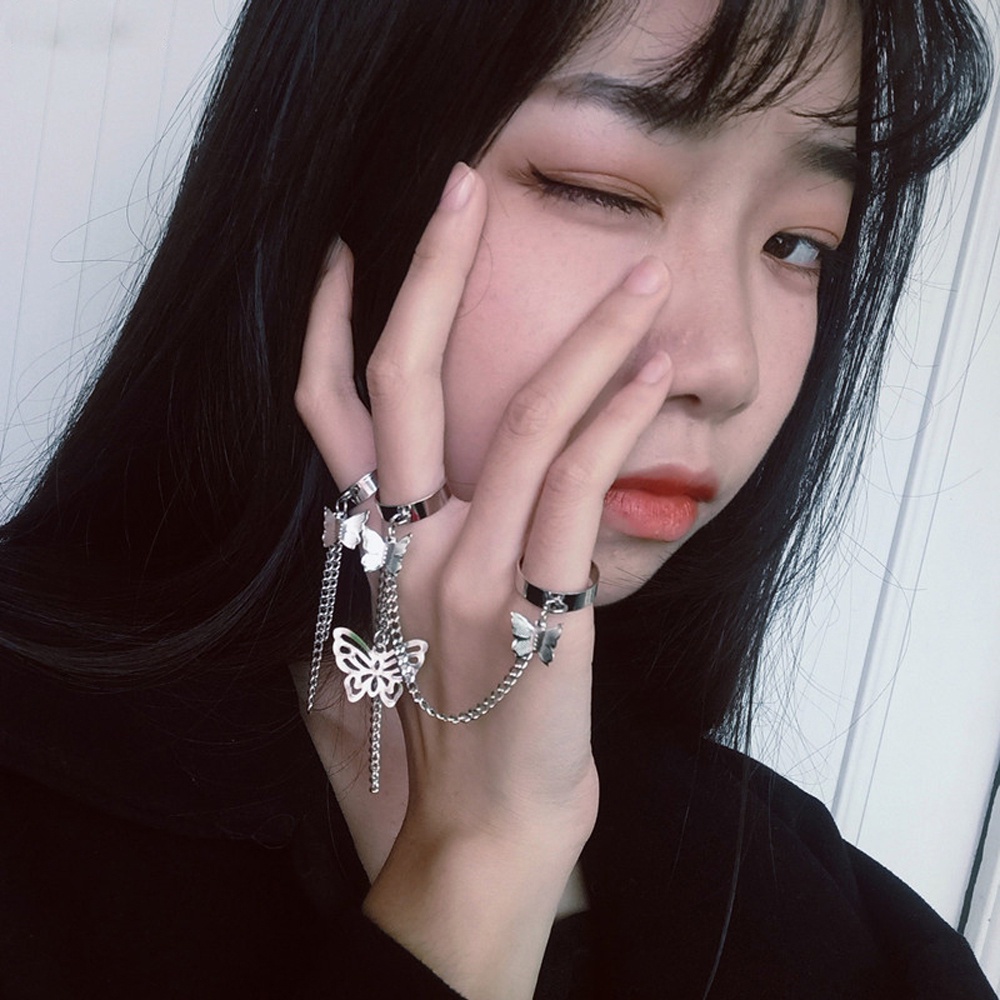 Epoch Nhẫn Đeo Ngón Tay Hình Bướm Nhiều Lớp Sáng Tạo Cá Tính Dành Cho Nam Và Nữ