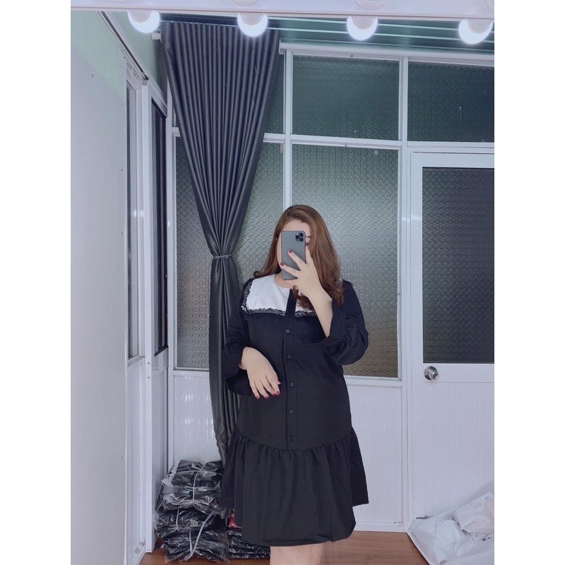 Đầm Bigsize Bbdoll đuôi cá viền ren 55-90kg(ảnh thật hình cuối)