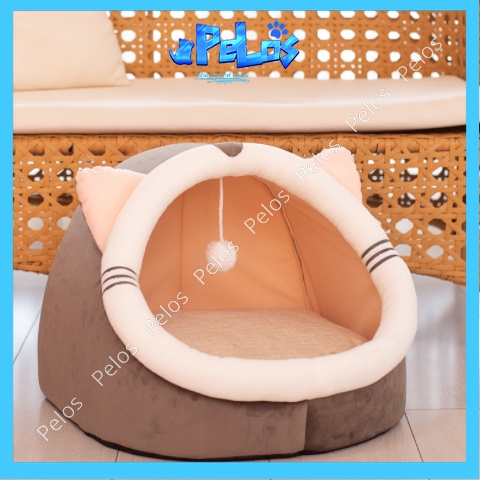 Ổ nệm cho mèo hình thú dễ thương chất liệu mềm mại có kèm đệm - PeLos