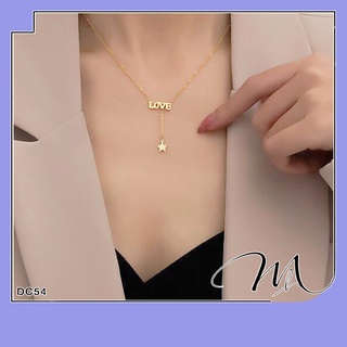Dây chuyền nữ Titan không gỉ chữ LOVE và ngôi sao may mắn - Măng’s House DC54
