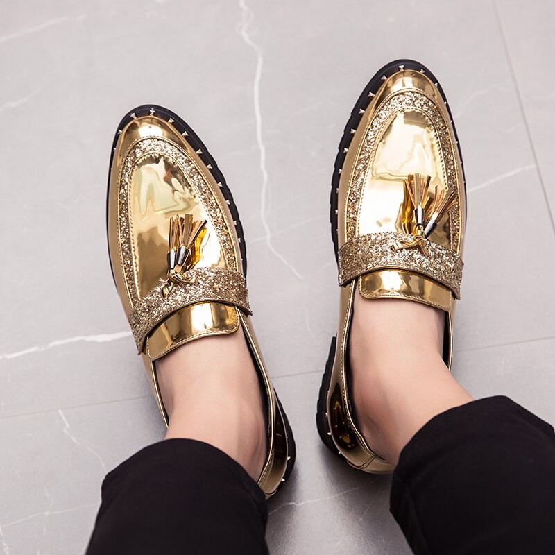 Giày oxford da PU mũi nhọn sang trọng thời trang dành cho nam