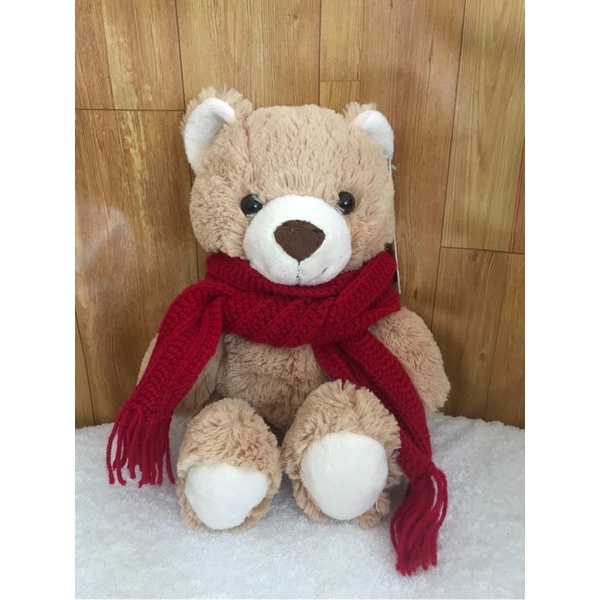 GẤU BÔNG TEDDY SIZE LỚN 80CM TĂNG KHĂN LEN VÀ TÚI RÚT HÀNG NHẬP KHẨU CAO CẤP