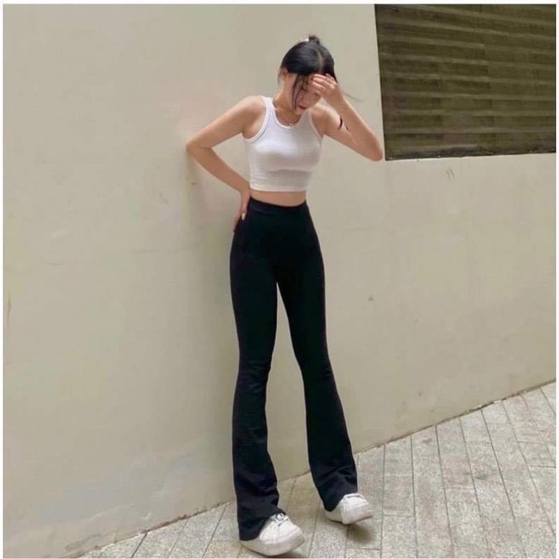 Quần ống loe cạp cao legging dáng dài, Quần legging nữ ôm ống loe dáng dài | BigBuy360 - bigbuy360.vn