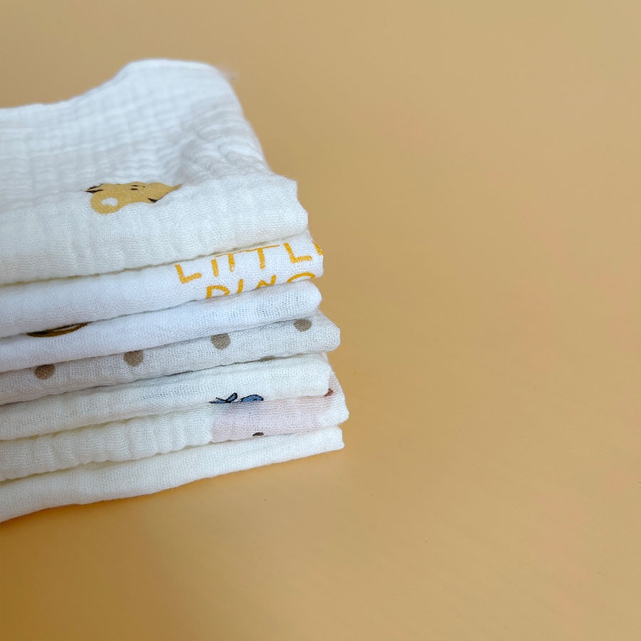 Khăn sữa xô muslin organic CHIPMUNK,thấm hút nhanh, không xù sợi an toàn cho da bé sơ sinh, KT 26x26cm