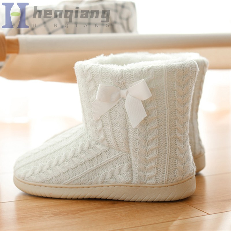 Women Winter Warm Ankle Boots Indoor Plush Slipper Boots Cozy Home Shoes