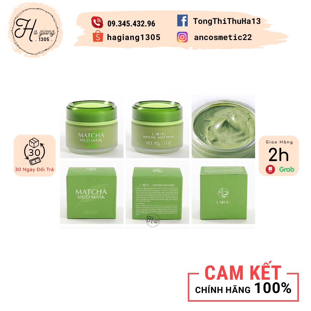 Mặt Nạ Bùn Trà Xanh Laikou Matcha Mud Mask - Hàng nội địa Trung