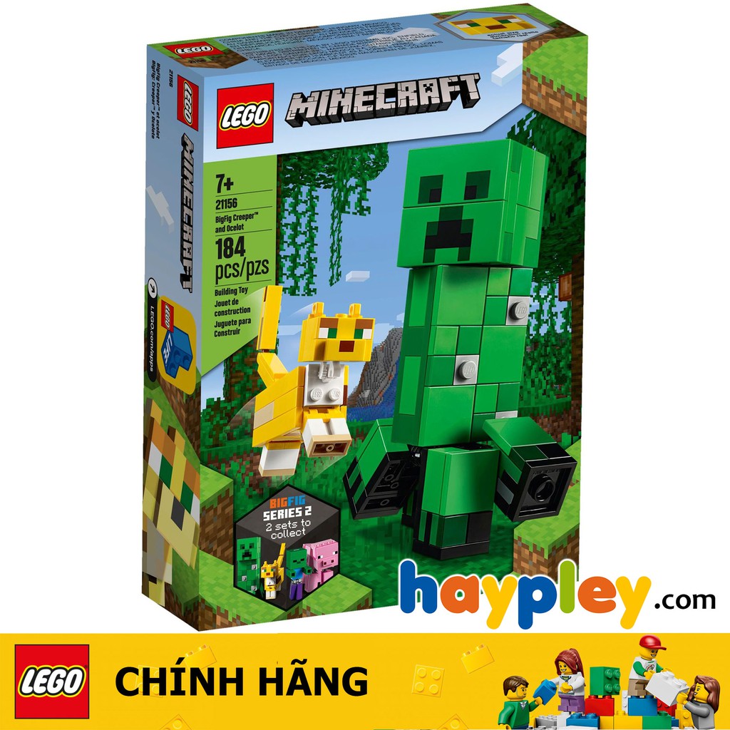 LEGO Minecraft 21156 Trận chiến Creeper Khổng lồ và Mèo gấm