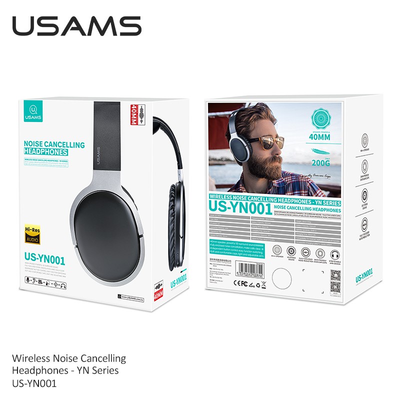 Tai Nghe Chụp Tai USAMS US-YN001 Bluetooth Chống Ồn Âm Thanh Vòm 3D