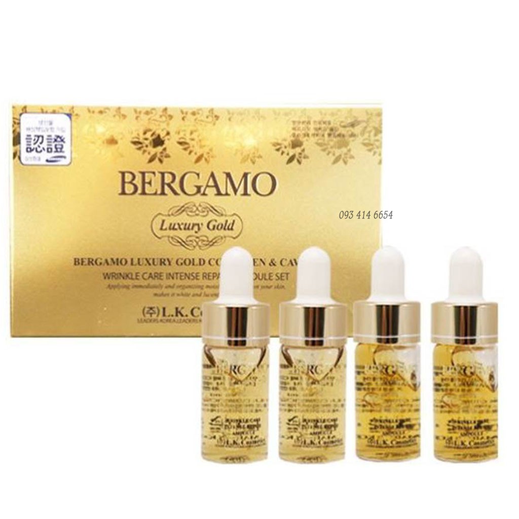 [Set 4] Serum Bergamo vàng Bergamo Luxury Gold Collagen & Caviar