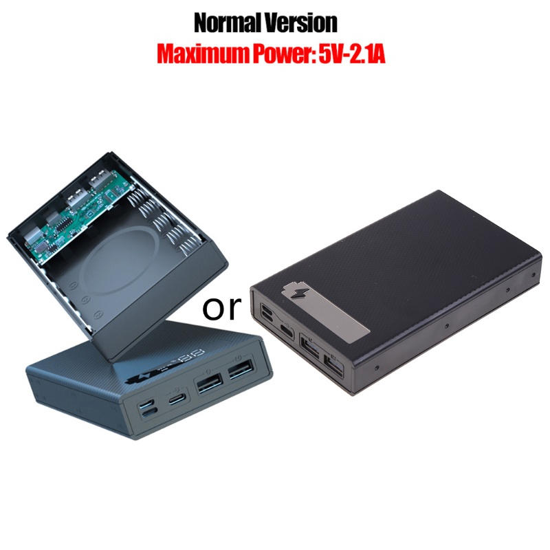 Vỏ bảo vệ pin sạc dự phòng màn hình LCD gắn 5 pin 18650 có thể tháo rời không kèm pin