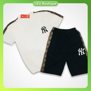 [ FREESHIP ] Bộ đồ thể thao nam mùa hè, vải thun co dãn, mặc thoáng mát, hình in NY không bong tróc