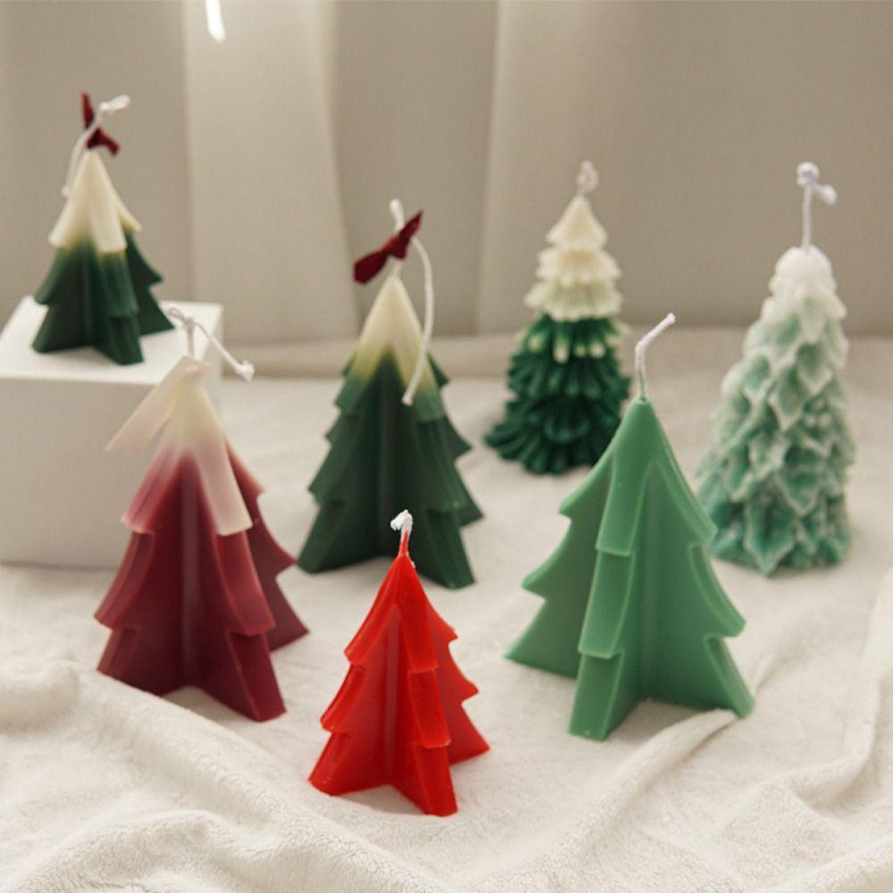 YIYU Khuôn Làm Đèn Cầy Bằng Acrylic Hình Giáng Sinh 3D Độc Đáo DIY Dùng Trang