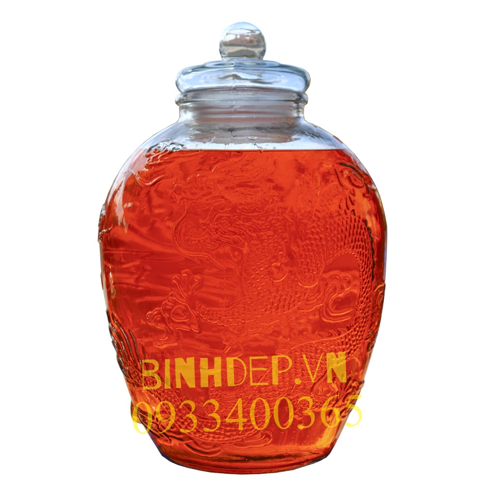 BÌNH NGÂM RƯỢU THUỶ TINH LONG PHỤNG 30L