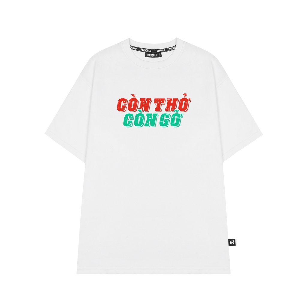 Áo Thun Local Brand Teeworld Còn Thở Còn Gỡ T-shirt Trắng Đen Form rộng Unisex Nam Nữ