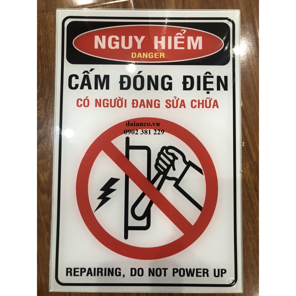 Biển báo công trình, biển báo an toàn mica nhiều mẫu lựa chọn 20 x 30cm