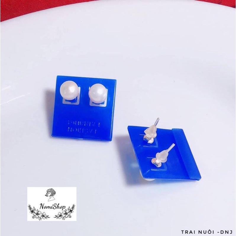 Bông tai nụ Bạc, Trai nuôi 6li nhẹ nhàng sang chảnh quyến rũ Mainomi Shop Bạc Xinh