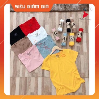 Áo phông trơn cổ tim - Áo phông GAP cổ tim chất Đũi siêu mát, mềm mịn, thấm hút mồ hôi