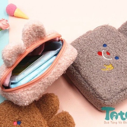 Túi đựng đồ lông xù Gấu Thỏ Milkjoy ăn kẹo - Milkjoy ôm gấu bông - Milkjoy lông dài