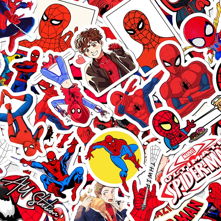 Sticker NGƯỜI NHỆN  - sticker nhựa PVC không thấm nước, dán nón bảo hiểm, laptop, xe