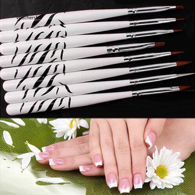 Set cọ vằn 8 cây làm móng,nail