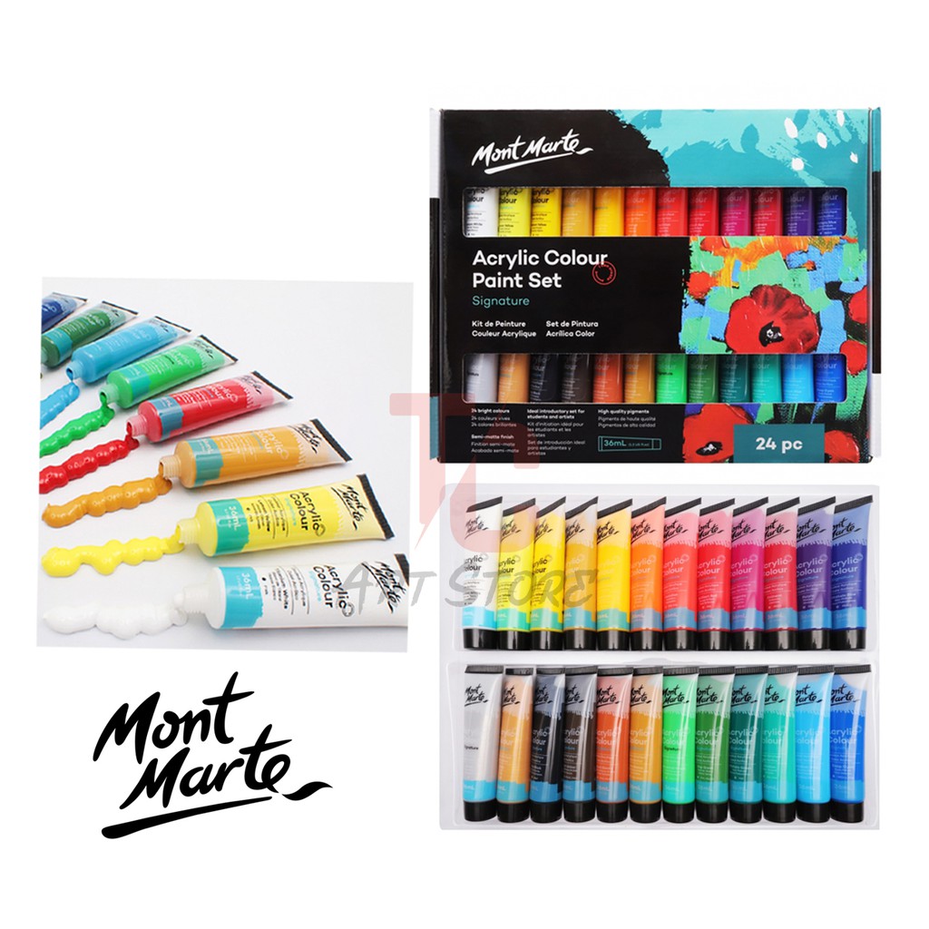 Màu Acrylic Paint Set 24 Màu x36ml Mont Marte (MSCH24)