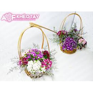 Quang gánh bắc bộ bằng tre thúng 20cm, quang 40cm