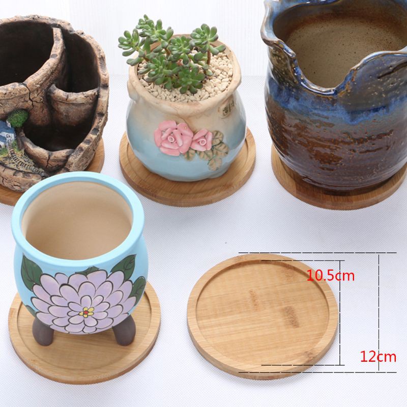 HO Bonsai Flower Pot Holder Fleshy Cushion Wooden Tray Planter Vase Mat Stand Home