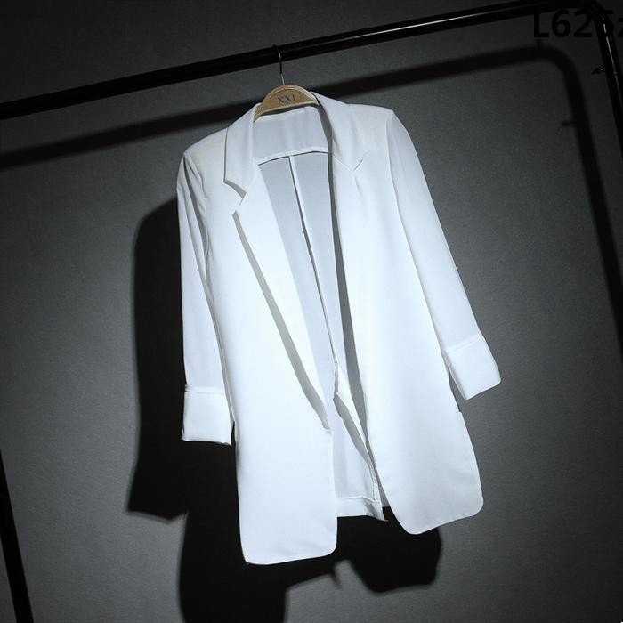Áo Khoác Voan Mỏng Màu Trắng Dáng Rộng Phong Cách Hàn Quốc Thời Trang Mùa Thu Cho Nữ