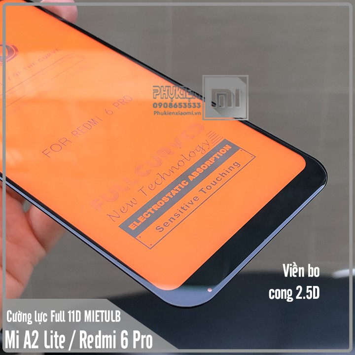 FREESHIP ĐƠN 99K_Kính cường lực 11D Xiaomi Mi A2 Lite / Redmi 6 Pro Full viền Đen MIETUBL