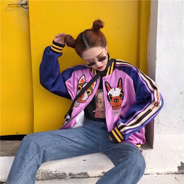 [order] áo khoác bomber phi dù hình