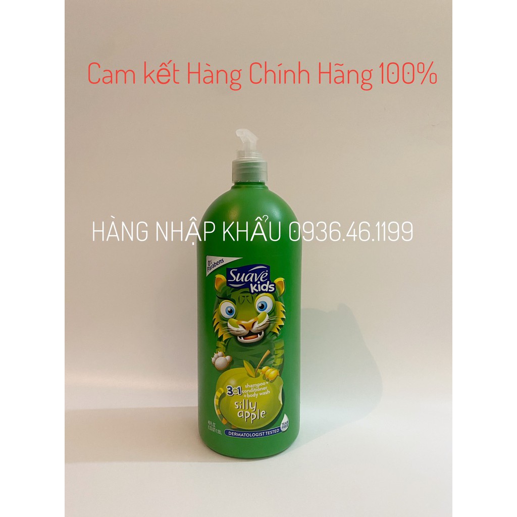 [ Chai to] Sữa Tắm Gội Xả 3in1 Suavekids Cho Bé Mỹ 2 mùi dưa hấu và táo