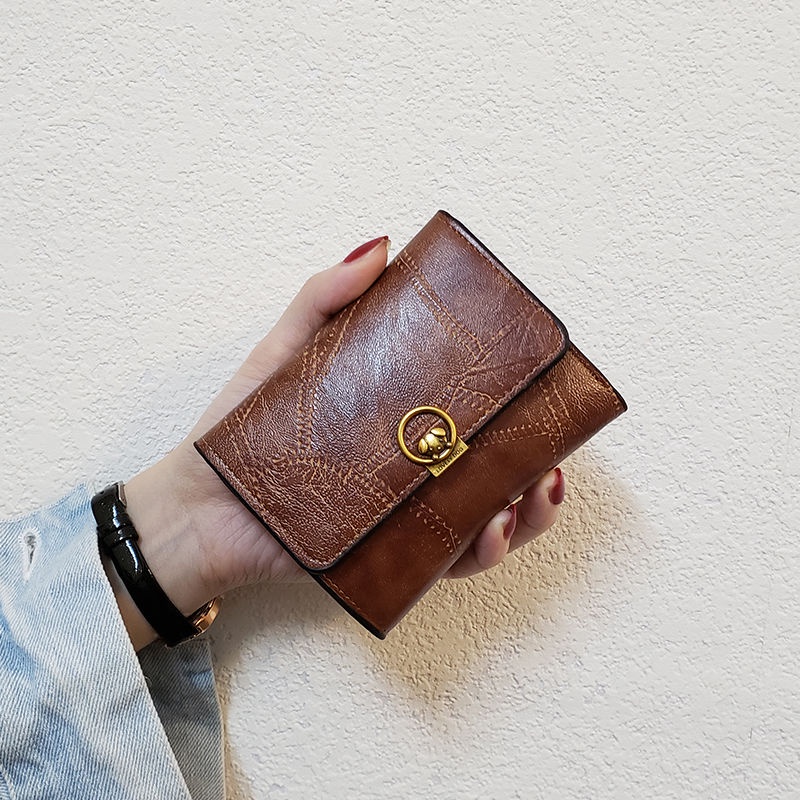 Wallete  Ins new cute dog simple women's wallet women's short 30% discount small wallet women's change bag card wrapping clip